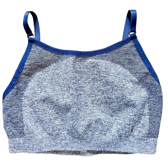 NEW Gymshark Navy Marl/Light Gray Flex Strappy Sports Bra Women's Size Medium - Picture 5 of 12